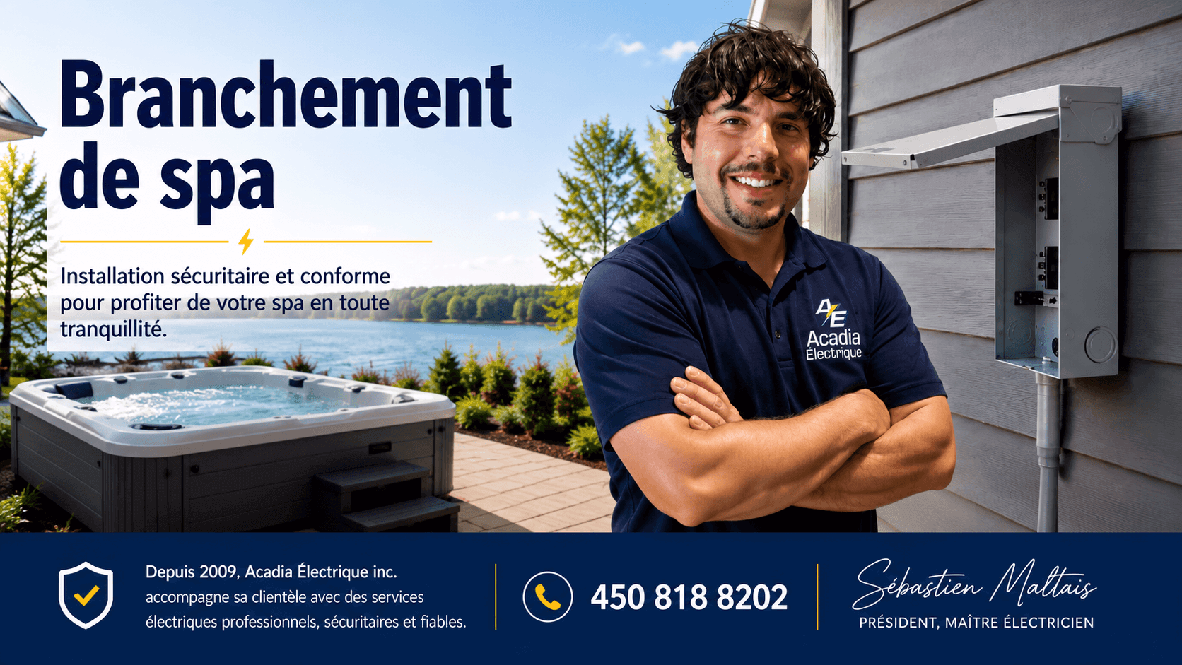 Branchement de spa, Acadia Electrique inc.