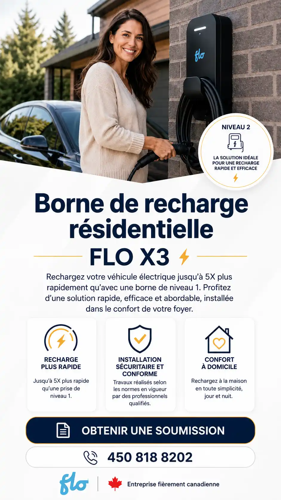 Installation borne de recharge FLO X3 X6